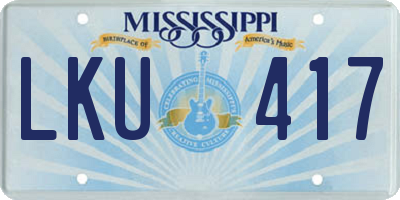 MS license plate LKU417