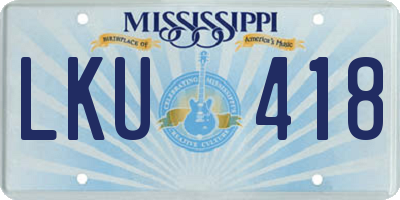 MS license plate LKU418