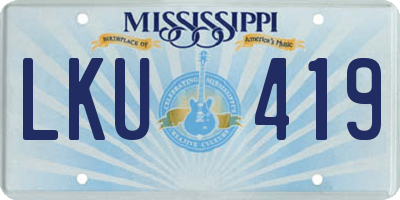 MS license plate LKU419