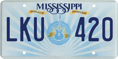 MS license plate LKU420