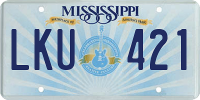 MS license plate LKU421