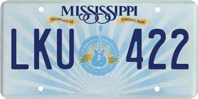 MS license plate LKU422