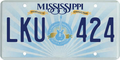 MS license plate LKU424