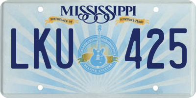 MS license plate LKU425