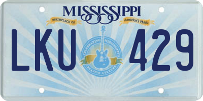 MS license plate LKU429