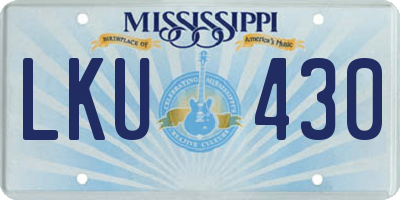 MS license plate LKU430