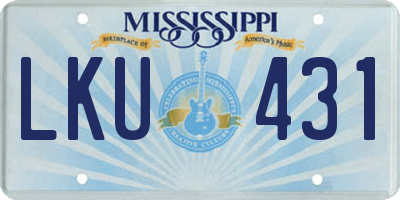 MS license plate LKU431