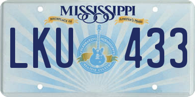 MS license plate LKU433