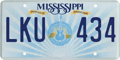MS license plate LKU434