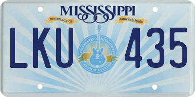 MS license plate LKU435