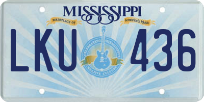 MS license plate LKU436