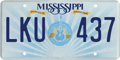 MS license plate LKU437