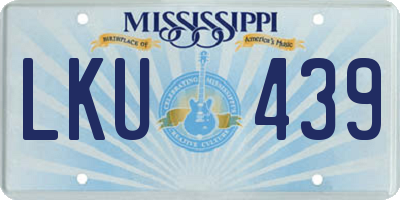 MS license plate LKU439