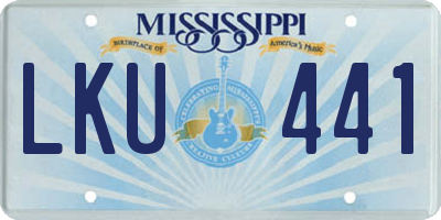 MS license plate LKU441