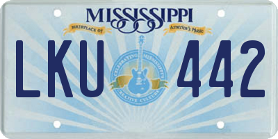 MS license plate LKU442