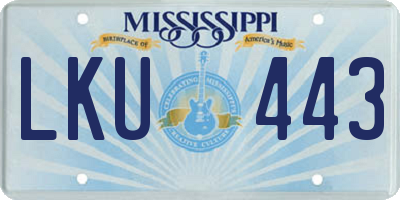 MS license plate LKU443