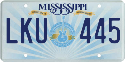 MS license plate LKU445