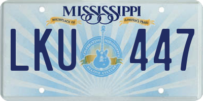 MS license plate LKU447