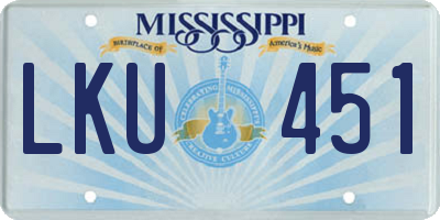 MS license plate LKU451