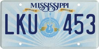 MS license plate LKU453