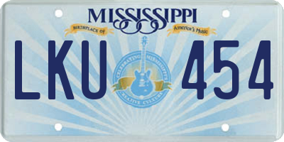 MS license plate LKU454