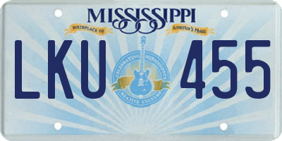 MS license plate LKU455