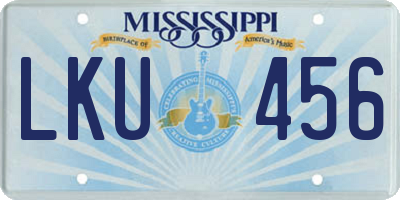 MS license plate LKU456