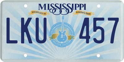 MS license plate LKU457