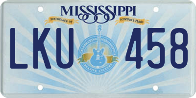 MS license plate LKU458