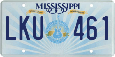 MS license plate LKU461