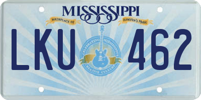 MS license plate LKU462