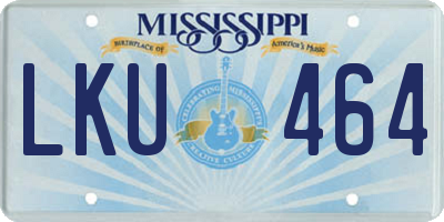 MS license plate LKU464