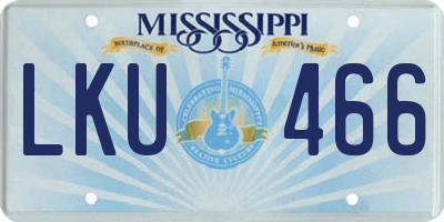 MS license plate LKU466
