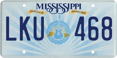 MS license plate LKU468
