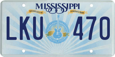 MS license plate LKU470
