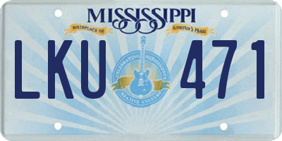 MS license plate LKU471