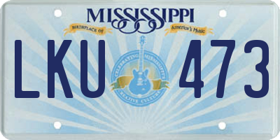 MS license plate LKU473