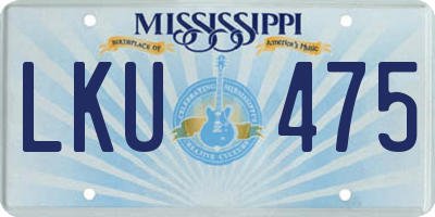 MS license plate LKU475