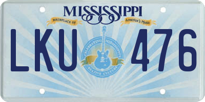 MS license plate LKU476