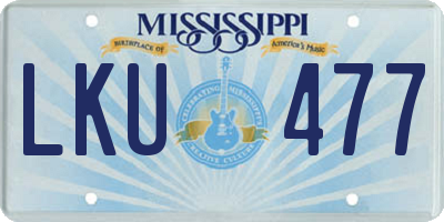 MS license plate LKU477