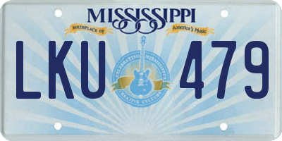MS license plate LKU479