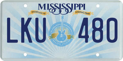 MS license plate LKU480