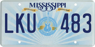 MS license plate LKU483