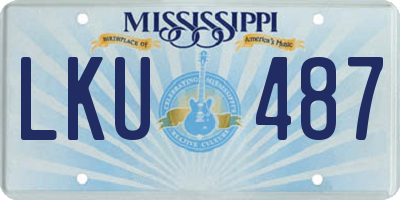 MS license plate LKU487