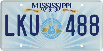 MS license plate LKU488