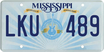 MS license plate LKU489