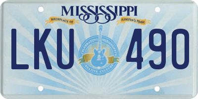 MS license plate LKU490