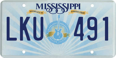 MS license plate LKU491