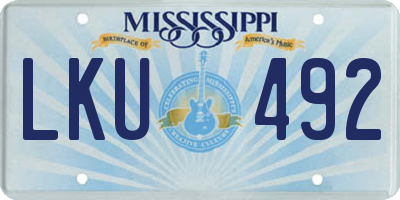 MS license plate LKU492