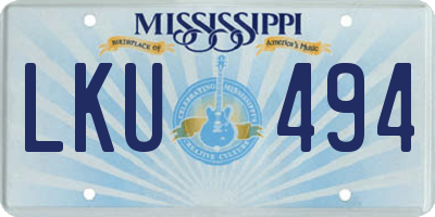 MS license plate LKU494